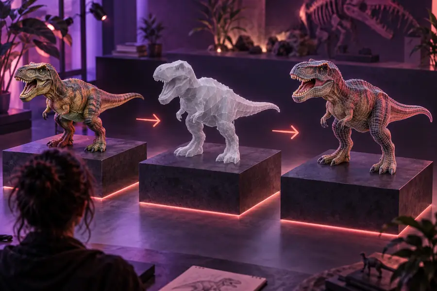 Generiertes 3D-Modellergebnis nach der bildbasierten Verarbeitung